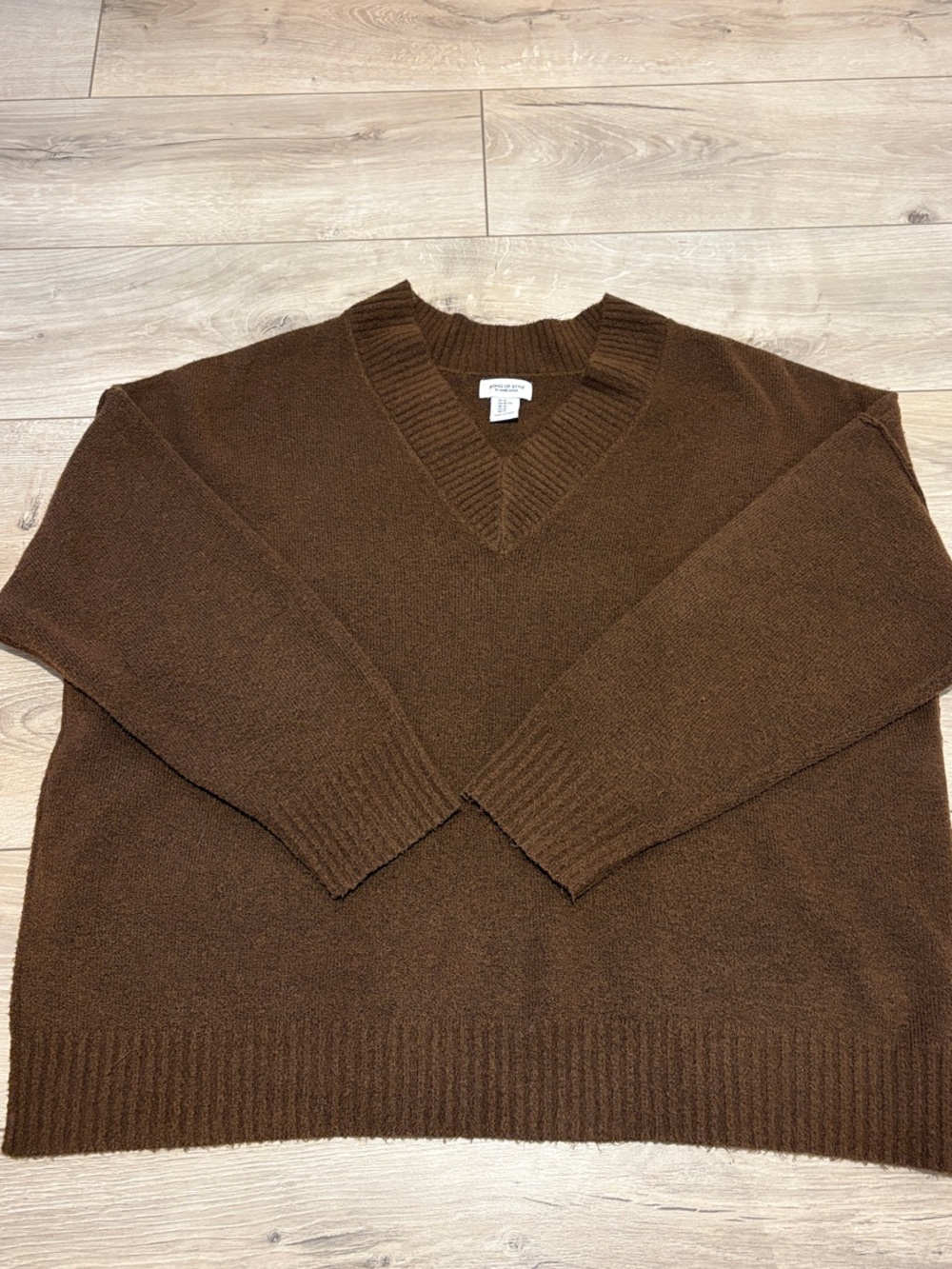 Song of Style women's V-Neck soft Sweater in Chocolate Brown